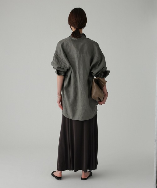 BABYLONE(バビロン)の「リネンBIGシルエットシャツ(シャツ/ブラウス・レディース・サックスブルー/ベージュ/チャコール/ホワイト・フリー)」の20枚目の写真