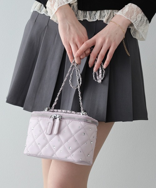 BLUEEAST（ブルーイースト）の「ビジューバニティバッグ（ショルダーバッグ・レディース・ホワイト/ピンク/ブラック・FREE）」の3枚目の写真