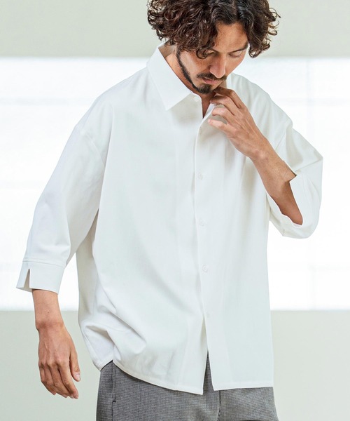 Magine（マージン）の「ms6419- Drapey Chambray Relax Fit Seven Sleeve Shirt シャンブレーシャツ(MGN-261-022)（シャツ/ブラウス・メンズ・ネイビー/オフホワイト/ブルー・48/46/44）」の17枚目の写真