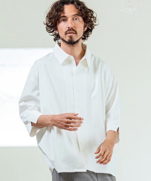 Magine（マージン）の「ms6419- Drapey Chambray Relax Fit Seven Sleeve Shirt シャンブレーシャツ(MGN-261-022)（シャツ/ブラウス・メンズ・ネイビー/オフホワイト/ブルー・48/46/44）」の18枚目の写真