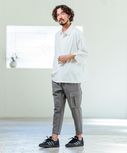 Magine（マージン）の「ms6419- Drapey Chambray Relax Fit Seven Sleeve Shirt シャンブレーシャツ(MGN-261-022)（シャツ/ブラウス・メンズ・ネイビー/オフホワイト/ブルー・48/46/44）」の20枚目の写真
