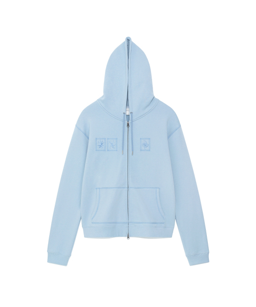 THECOLDESTMOMENT（ザコールデストモーメント）の「TCM tornado hooded zip-up (sky blue)（パーカー・レディース・その他・SMALL/MEDIUM/LARGE）」の2枚目の写真