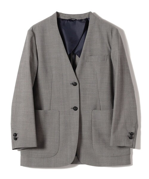 SHIPS(シップス)の「SHIPS Primary Navy Label:カラー レス ジャケット(グレー)(ノーカラージャケット・レディース・グレー・36/38)」の1枚目の写真