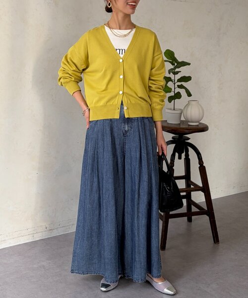 Chez toi（シェトワ）の「ニュアンスボタン長袖ニットカーディガン（カーディガン/ボレロ・レディース・ブラック/ホワイト/ブルー/イエロー・FREE）」の13枚目の写真