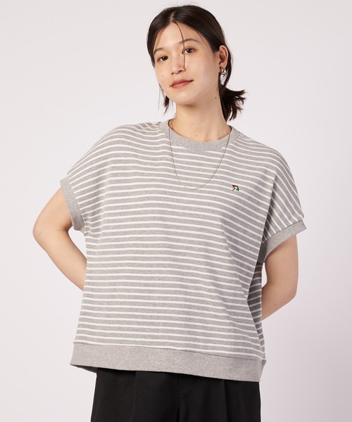 Arnold Palmer(アーノルドパーマー)の「ワッフルボーダー フレンチ Tシャツ(Tシャツ/カットソー・レディース・グレー/ブラック/ホワイト・L/M/S)」の3枚目の写真