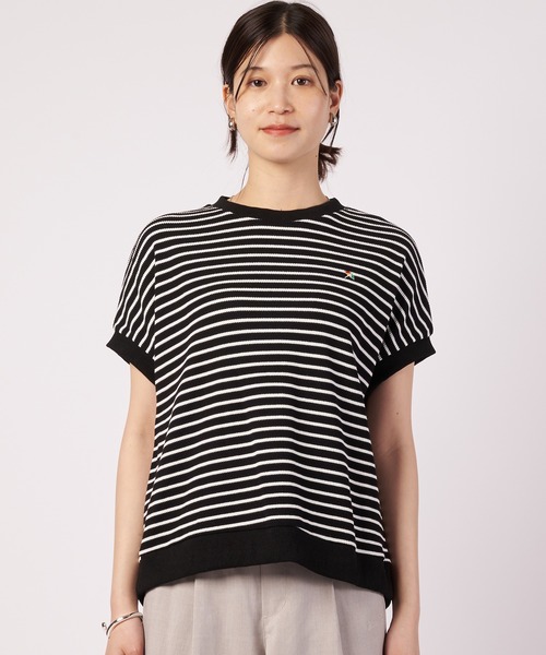 Arnold Palmer(アーノルドパーマー)の「ワッフルボーダー フレンチ Tシャツ(Tシャツ/カットソー・レディース・グレー/ブラック/ホワイト・L/M/S)」の9枚目の写真