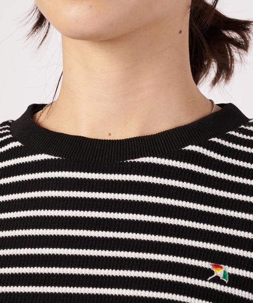 Arnold Palmer(アーノルドパーマー)の「ワッフルボーダー フレンチ Tシャツ(Tシャツ/カットソー・レディース・グレー/ブラック/ホワイト・L/M/S)」の12枚目の写真