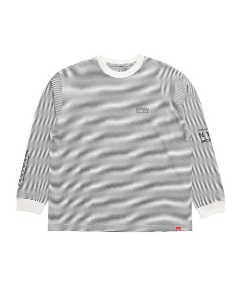 Manhattan Portage（マンハッタンポーテージ）の「Long Sleeve T-Shirts（Tシャツ/カットソー・メンズ・ブラック/ホワイト・LARGE/MEDIUM/SMALL/X-LARGE）」の2枚目の写真
