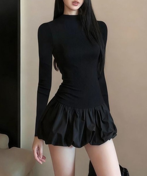 Harris  バルーンスリーブカットソー・スカート セットアップ バルーンタックスカート【セットアップ着用可】[品番：MKSW0062904