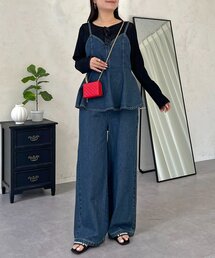 prose verse（プロズヴェール）の「ペプラムデニムオールインワン（サロペット/オーバーオール）」