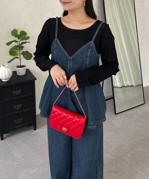 prose verse（プロズヴェール）の「ペプラムデニムオールインワン（サロペット/オーバーオール・レディース・ブルー・MEDIUM/LARGE/PM/PL）」の5枚目の写真