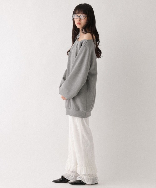 Heather（ヘザー）の「フロントタックチュニックスウェット　659601（スウェット・レディース・ピンク/オートミール/グレー・FREE）」の4枚目の写真