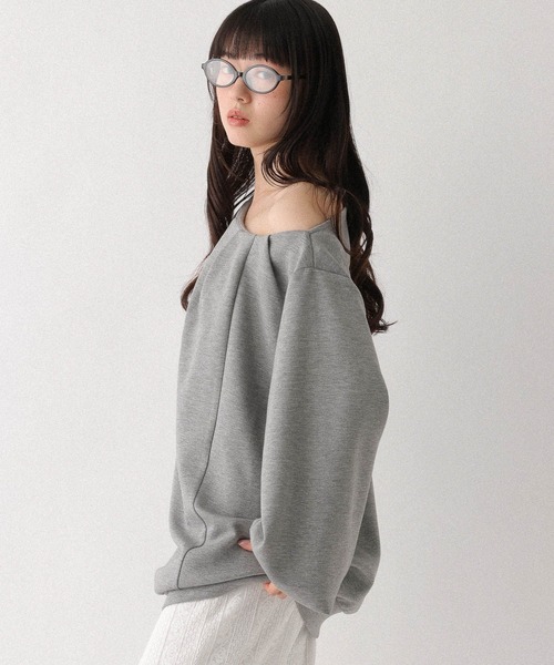 Heather（ヘザー）の「フロントタックチュニックスウェット　659601（スウェット・レディース・ピンク/オートミール/グレー・FREE）」の8枚目の写真