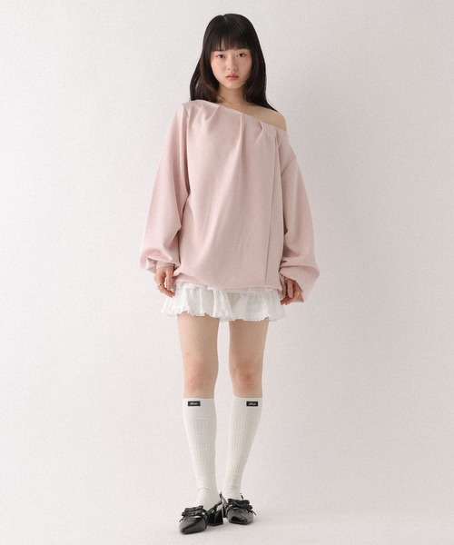 Heather（ヘザー）の「フロントタックチュニックスウェット　659601（スウェット・レディース・ピンク/オートミール/グレー・FREE）」の9枚目の写真