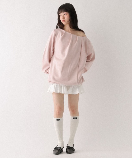 Heather（ヘザー）の「フロントタックチュニックスウェット　659601（スウェット・レディース・ピンク/オートミール/グレー・FREE）」の10枚目の写真