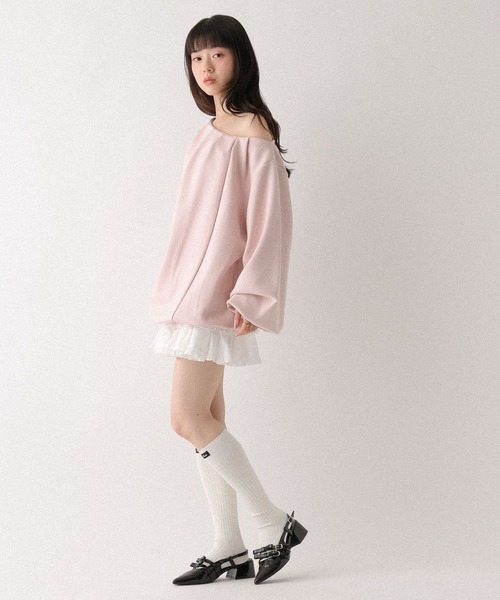 Heather（ヘザー）の「フロントタックチュニックスウェット　659601（スウェット・レディース・ピンク/オートミール/グレー・FREE）」の11枚目の写真