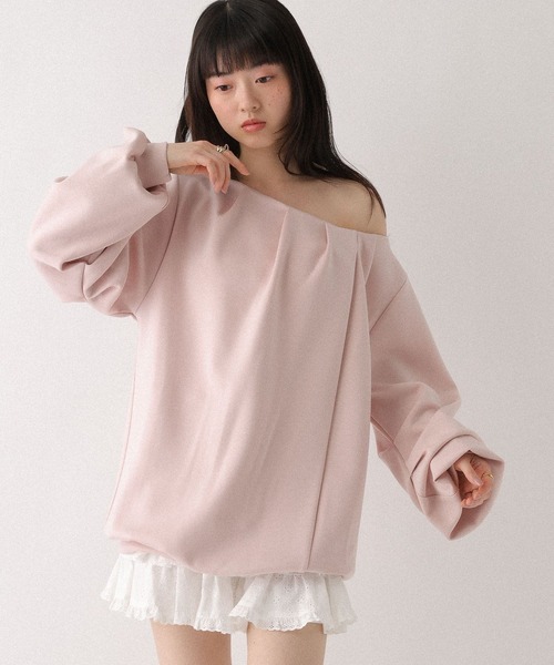 Heather（ヘザー）の「フロントタックチュニックスウェット　659601（スウェット・レディース・ピンク/オートミール/グレー・FREE）」の12枚目の写真