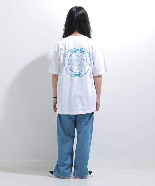 mmts(マミタス)の「【別注】weekly SAUNABOY / サウナTシャツ 旅行 レイヤード 洗濯可能 主役トップス ライブ サ旅 サ活 猫 サウナボーイ(Tシャツ/カットソー・レディース・ブラック/ホワイト・XL/S/M/L)」の13枚目の写真