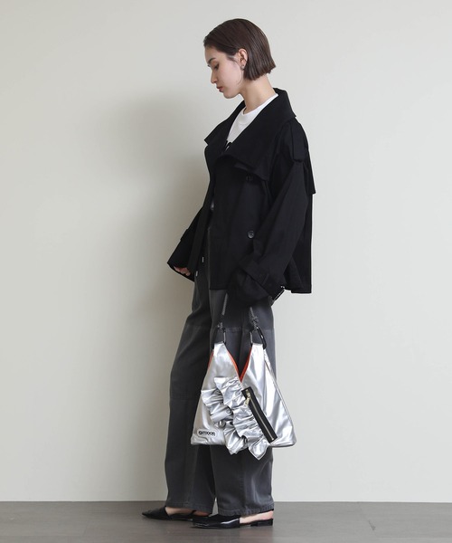 Gready Brilliant（グレディブリリアン）の「トライアングルミニバッグ（ショルダーバッグ・レディース・シルバー/ブラック/カーキ・FREE）」の7枚目の写真