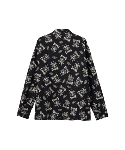 HYSTERIC GLAMOUR（ヒステリックグラマー）の「BAD ASS WHISKY柄 フラットカラーシャツ（シャツ/ブラウス・メンズ・ブラック系その他/ブルー系その他・SMALL/MEDIUM/LARGE/X-LARGE）」の5枚目の写真