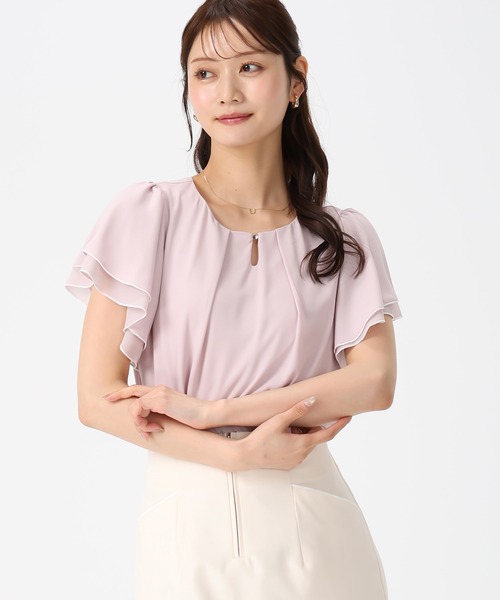 MISCH MASCH(ミッシュマッシュ)の「2026春夏新作 金ホックメロー配色ブラウス(シャツ/ブラウス・レディース・ピンク/ホワイト/ブラック/ホワイト×ブラック/ブルー・フリ-)」の20枚目の写真