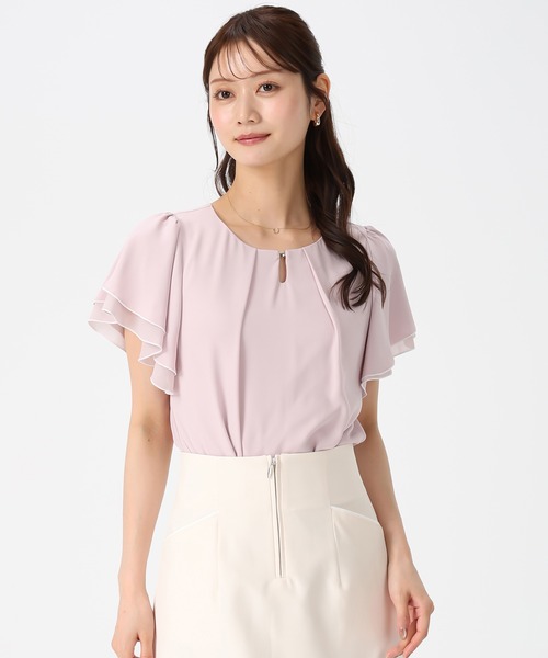 MISCH MASCH(ミッシュマッシュ)の「2026春夏新作 金ホックメロー配色ブラウス(シャツ/ブラウス・レディース・ピンク/ホワイト/ブラック/ホワイト×ブラック/ブルー・フリ-)」の21枚目の写真