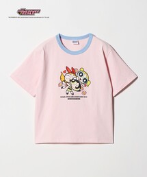 green label relaxing（グリーンレーベルリラクシング）の「【別注】＜The Powerpuff Girls＞ リンガー Tシャツ / キッズ 140cmー150cm（Tシャツ/カットソー）」