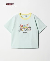 green label relaxing（グリーンレーベルリラクシング）の「【別注】＜The Powerpuff Girls＞ リンガー Tシャツ / キッズ 140cmー150cm（Tシャツ/カットソー）」