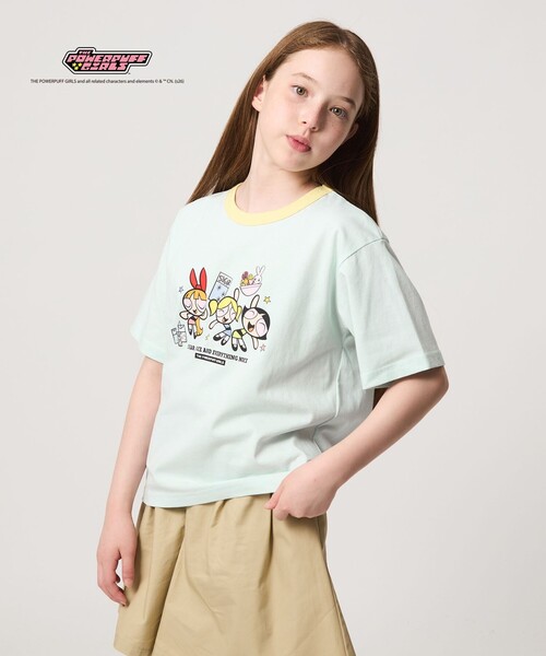 green label relaxing(グリーンレーベルリラクシング)の「【別注】<The Powerpuff Girls> リンガー Tシャツ / キッズ 140cmー150cm(Tシャツ/カットソー・キッズ・ダークグレー/ライトピンク/ライトブルー・150cm/140cm)」の4枚目の写真