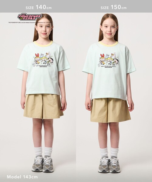 green label relaxing(グリーンレーベルリラクシング)の「【別注】<The Powerpuff Girls> リンガー Tシャツ / キッズ 140cmー150cm(Tシャツ/カットソー・キッズ・ダークグレー/ライトピンク/ライトブルー・150cm/140cm)」の6枚目の写真