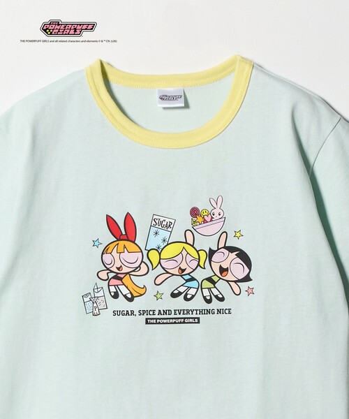 green label relaxing(グリーンレーベルリラクシング)の「【別注】<The Powerpuff Girls> リンガー Tシャツ / キッズ 140cmー150cm(Tシャツ/カットソー・キッズ・ダークグレー/ライトピンク/ライトブルー・150cm/140cm)」の14枚目の写真