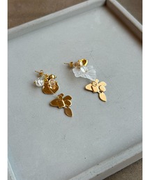 【musk】ゴールドフラワープレートのピアス(MA)