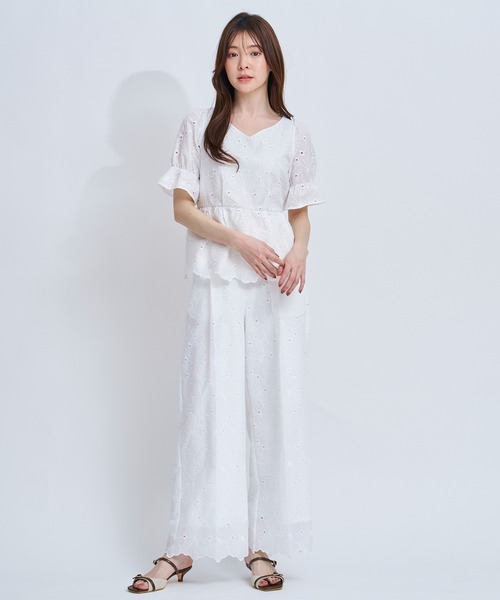 NOELA（ノエラ）の「フラワー刺繍パンツ（その他パンツ・レディース・ベージュ/オフホワイト・S/M）」の4枚目の写真