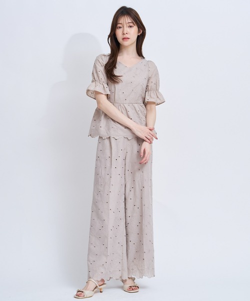 NOELA（ノエラ）の「フラワー刺繍パンツ（その他パンツ・レディース・ベージュ/オフホワイト・S/M）」の6枚目の写真