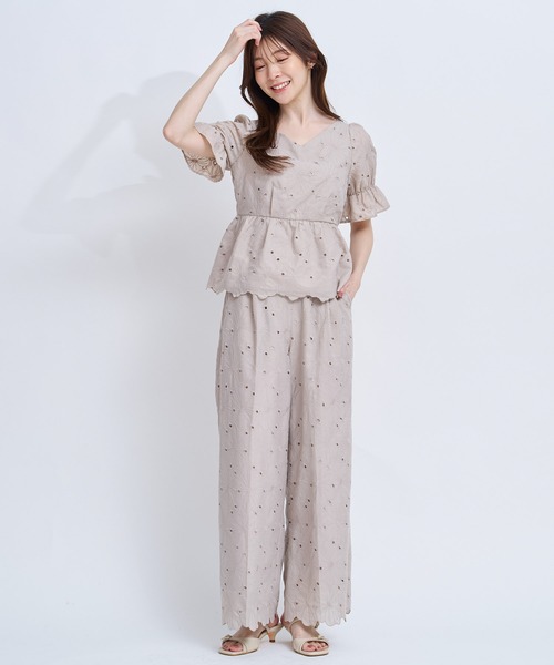 NOELA（ノエラ）の「フラワー刺繍パンツ（その他パンツ・レディース・ベージュ/オフホワイト・S/M）」の8枚目の写真
