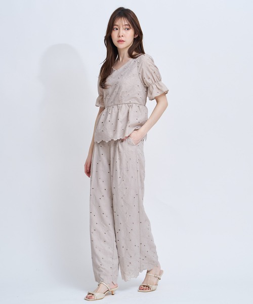 NOELA（ノエラ）の「フラワー刺繍パンツ（その他パンツ・レディース・ベージュ/オフホワイト・S/M）」の9枚目の写真