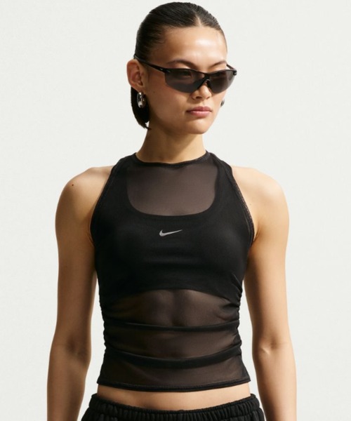 NIKE(ナイキ)の「NIKE AS WMNS NSW SHEER TANK / ナイキ ウィメンズ NSW シアー タンクトップ 【SP】(タンクトップ・レディース・ブラック/ベージュ・S/M/L)」の1枚目の写真