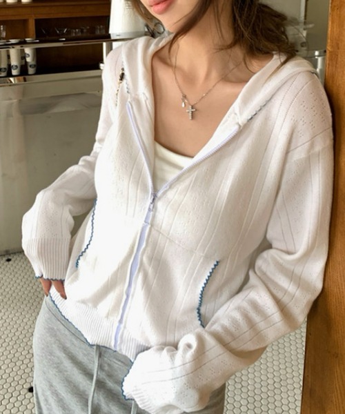 Ritzy(リッツィー)の「リブニットジップパーカー(パーカー・レディース・グレー・S/M/L/XL)」の8枚目の写真