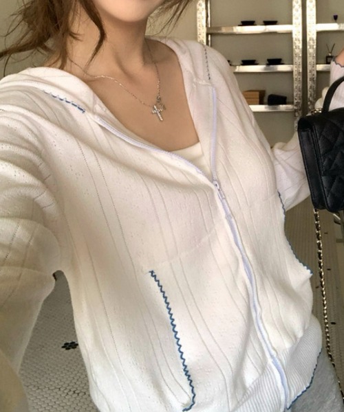 Ritzy(リッツィー)の「リブニットジップパーカー(パーカー・レディース・グレー・S/M/L/XL)」の9枚目の写真