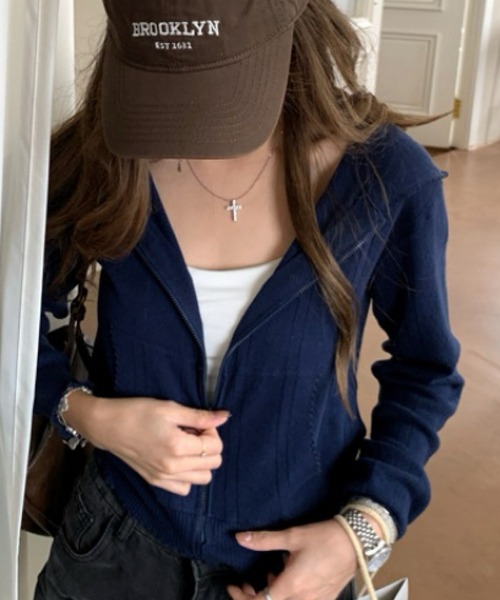 Ritzy(リッツィー)の「リブニットジップパーカー(パーカー・レディース・グレー・S/M/L/XL)」の15枚目の写真