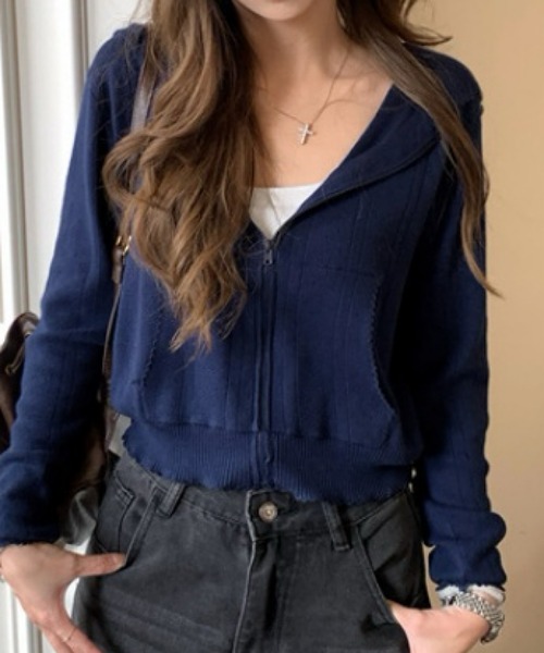 Ritzy(リッツィー)の「リブニットジップパーカー(パーカー・レディース・グレー・S/M/L/XL)」の16枚目の写真