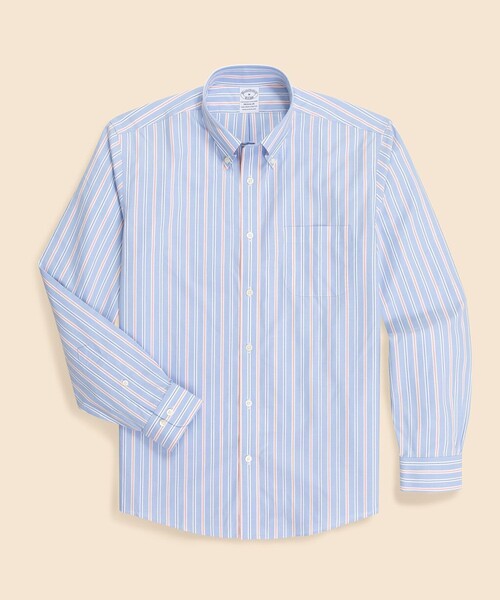 BROOKS BROTHERS(ブルックスブラザーズ)の「スーピマコットン ストレッチブロードクロス シーズナルパターン カジュアルシャツ Regular Fit(シャツ/ブラウス・メンズ・ブルー/テラコッタ/グリーン/ストライプ/ライトブルー・LARGE/MEDIUM/SMALL/X-LARGE/X-SMALL)」の1枚目の写真