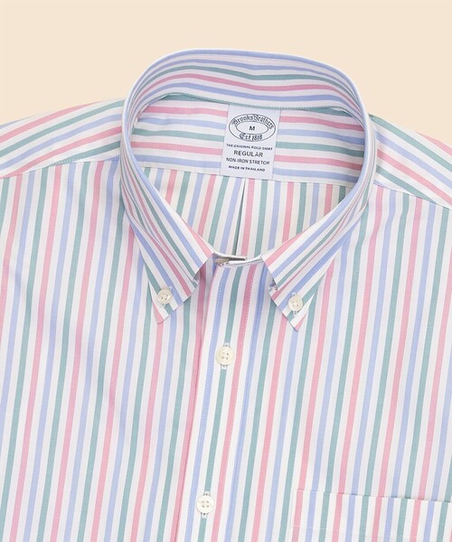 BROOKS BROTHERS(ブルックスブラザーズ)の「スーピマコットン ストレッチブロードクロス シーズナルパターン カジュアルシャツ Regular Fit(シャツ/ブラウス・メンズ・ブルー/テラコッタ/グリーン/ストライプ/ライトブルー・LARGE/MEDIUM/SMALL/X-LARGE/X-SMALL)」の7枚目の写真