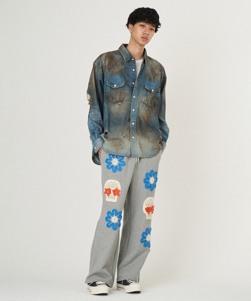 DISCOVERED（ディスカバード）の「CRASH DENIM SHIRTS（シャツ/ブラウス・メンズ・ブラック/インディゴブルー・1/3/2）」の8枚目の写真