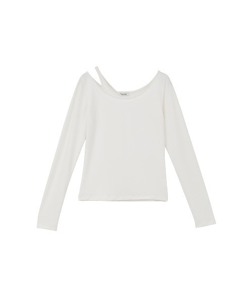 CLANE(クラネ)の「CUP IN ONE SHOULDER SET TOPS(Tシャツ/カットソー・レディース・ブラック/ホワイト・2/1)」の14枚目の写真