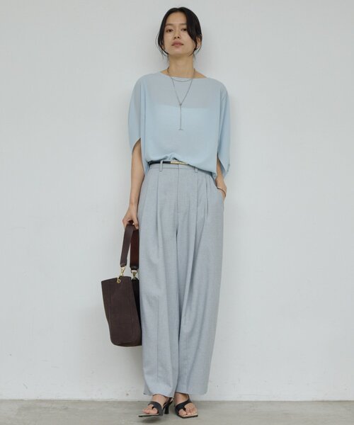 GALLARDAGALANTE(ガリャルダガランテ)の「ダブルタックカーブスラックス(その他パンツ・レディース・ブラック/グレー/ベージュ・1/0)」の2枚目の写真