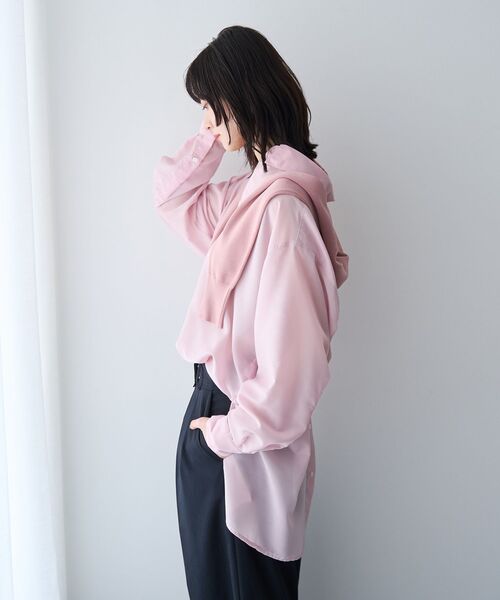 YECCA VECCA(イェッカヴェッカ)の「バック釦シアーシャツ(シャツ/ブラウス・レディース・チャコールグレー/ブルー/ピンク/ストライプ・FREE)」の17枚目の写真