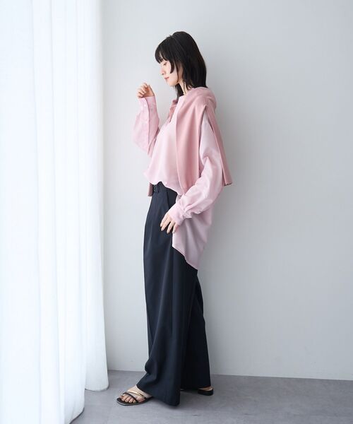 YECCA VECCA(イェッカヴェッカ)の「バック釦シアーシャツ(シャツ/ブラウス・レディース・チャコールグレー/ブルー/ピンク/ストライプ・FREE)」の20枚目の写真