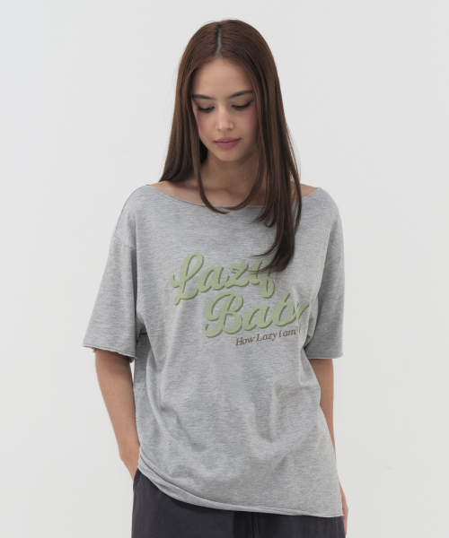 LAZYZ（レイジジ）の「ハウレイジオフショルダーティーシャツ（4色展開）（Tシャツ/カットソー・レディース・ネイビー/ホワイト/ライトグレー/スカイブルー・FREE）」の12枚目の写真