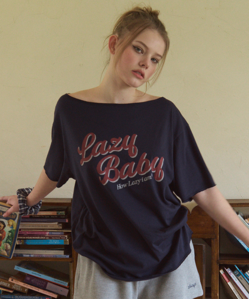 LAZYZ（レイジジ）の「ハウレイジオフショルダーティーシャツ（4色展開）（Tシャツ/カットソー・レディース・ネイビー/ホワイト/ライトグレー/スカイブルー・FREE）」の10枚目の写真